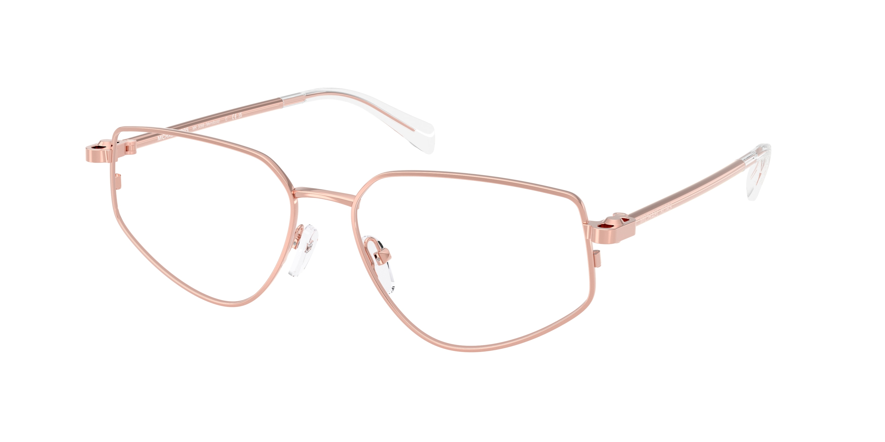 Michael Kors Damen MK3088 Mendoza 1108 Optische Fassungen Metall Rosa Transparent Geometrisch Normal-image